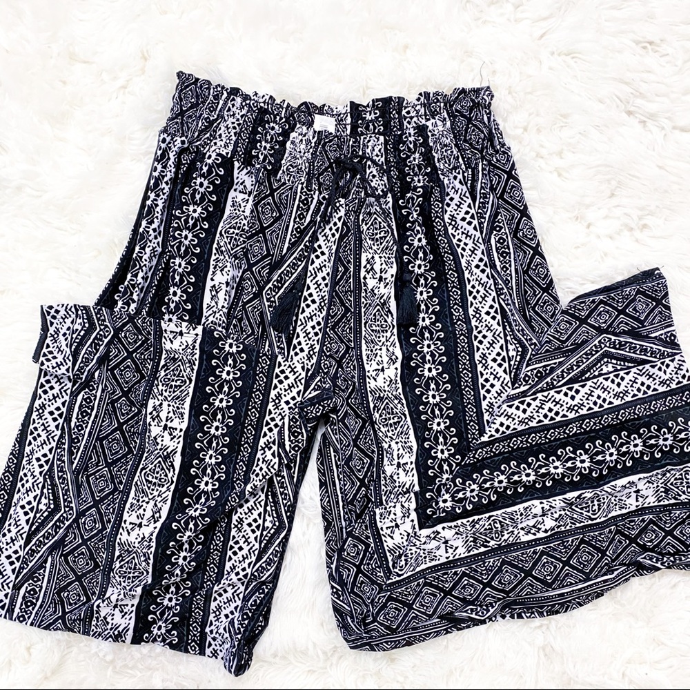 WEST LOOP Stamp Black White Oversize Pant XL